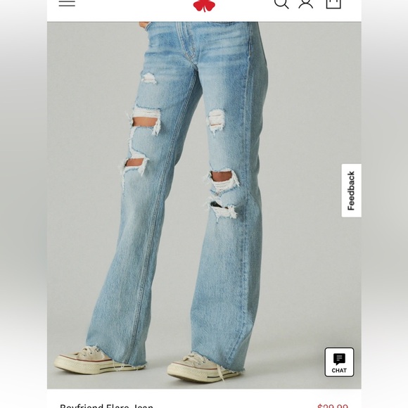 Lucky Brand Denim - Lucky Brand Boyfriend Jeans Distressed Denim Flare Light Blue- Size 10
